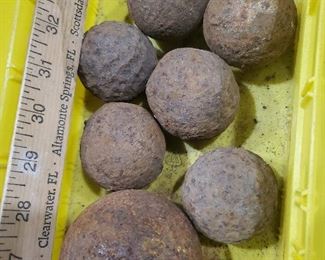 old iron cannonballs