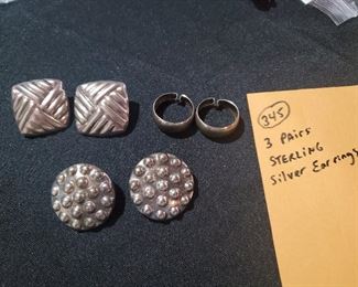 sterling silver earrings all marked