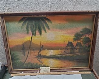 antique painting from Phillipines ? Thailand? signed 