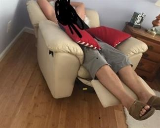 Chair demonstrated in full reclined position 