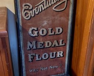Antique Gold Medal Flour Broom Display