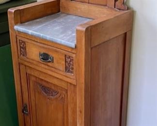 Cute Antique Marble Top Cabinet
