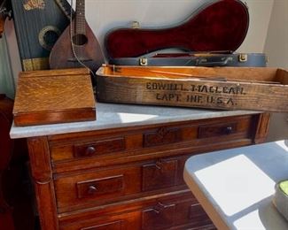 Cool Wood Carved Capt. Inf. U.S.A. Violin Box