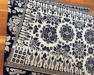 Antique Woven Coverlet 