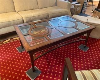 #10 - $240 - Coffee table & one side table 4'x28x19 with side table 26x22x26