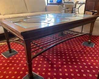 #10 - $240 - Coffee table & one side table 4'x28x19 with side table 26x22x26