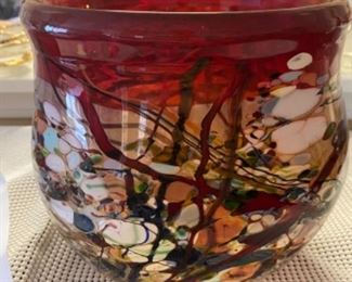 #16 - $175 - John Gerletti (living artist California, Carmel) glass artist bowl 8x8