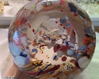 #16 - $175 - John Gerletti (living artist California, Carmel) glass artist bowl 8x8
