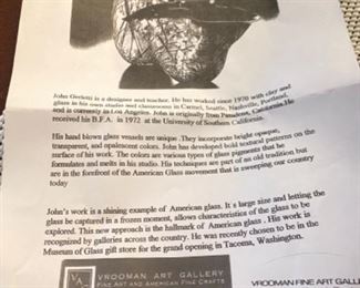 #16 - $175 - John Gerletti (living artist California, Carmel) glass artist bowl 8x8