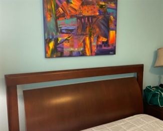 #25 $800 Bedroom set includes Queen bed frame  65Wx94Lx51T back with mattress