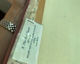 #28 - $220 - Sarah Bush "The red planet" 48x36 acrylic mix media 