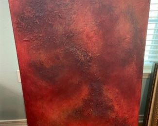 #28 - $220 - Sarah Bush "The red planet" 48x36 acrylic mix media 