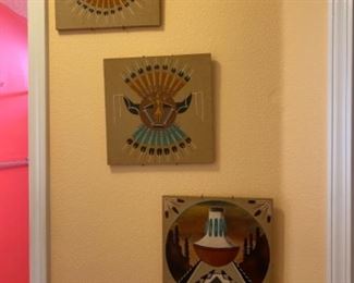 #20 - $80 - Tao Gery Hill set of 3 vases composition on wood New Mexico