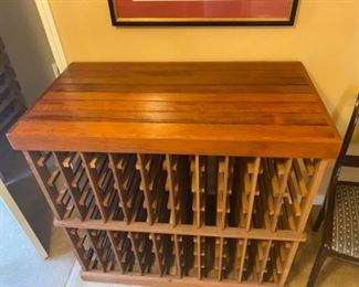 #21 - $150 Wine rack tasting table 39Tx22Dx41L
