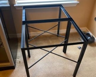 $60 Pair of metal side table frames (need glasses top)22 1/2T x 16Wx 21 1/2D