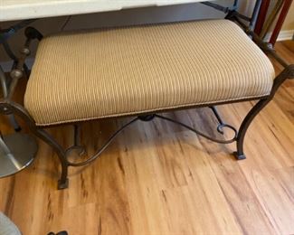 #37 - $100 - Large bench with metal handles 22Hx43Lx22D
