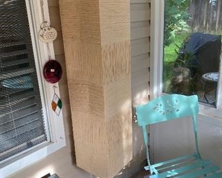 #43 - $100 - Pair of floor lamps with waffle square cream shade 