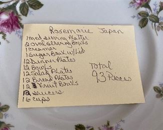 #48 - $150 - Made in Japan "Rosmarie" 93 pieces 