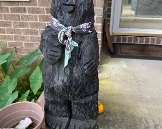 $80 wood carved bear 30"approx