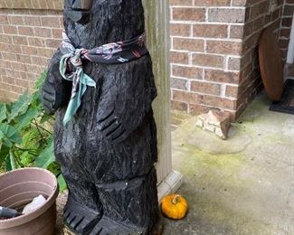 $80 wood carved bear 30"approx