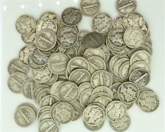 Lot 925
100 Unsearched Mercury Dimes 1916-1945 Many Early Dates