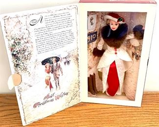 Many collectible Barbies and other collectible figurines   with original packaging-  Christmas