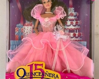 Many collectible Barbies and other collectible figurines   with original packaging- Quinceñera Teresa