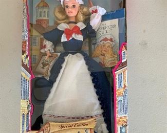 Many collectible Barbies and other collectible figurines   with original packaging- Colonial Barbie