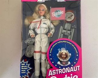 Many collectible Barbies and other collectible figurines   with original packaging- Astronaut Barbie