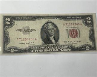 Lot 10
1953A Red Seal $2 Bill