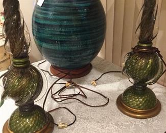 Marbro lamps with Murano glass