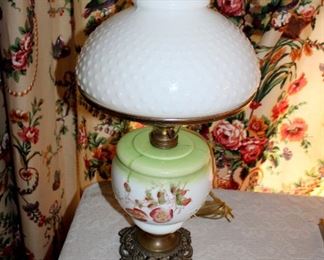 Antique electrified oil lamp