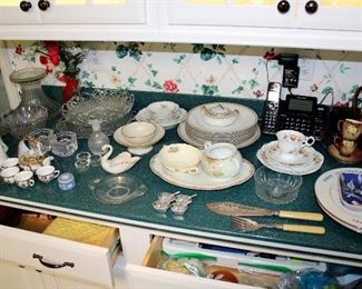 Glassware, porcelain, Lenox, silverplate, and more!