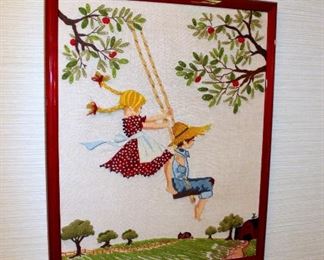 Vintage embroidery picture