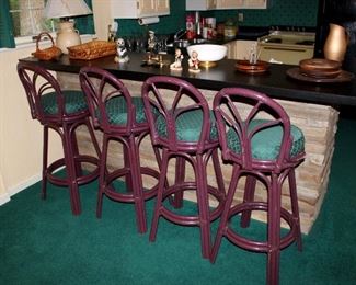 Rattan bar stools (some have damage)