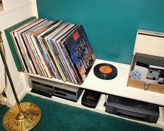 Vintage records, electronics