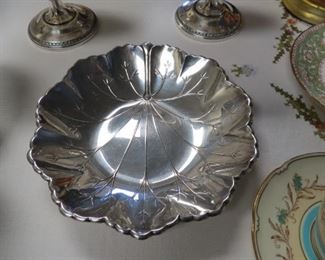 Sterling silver nut dish.