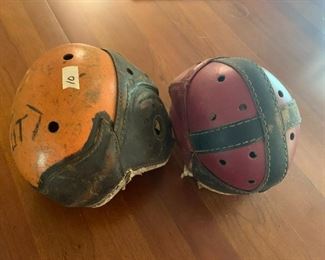#17	vintage football helmets with fur inside  as is 	 $20.00 			
