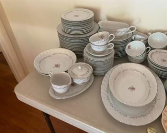 #28	royal Swirl set of china with serving pieces as is 	 $20.00 			
