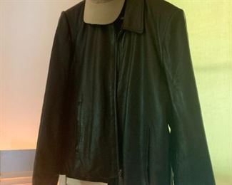 #50	Collezio size Medium men brown leather jacket with inside pocket 	 $35.00 			
