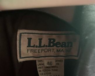 #51	LL bean brown leather size 40 Bommer style jacket 	 $35.00 			
