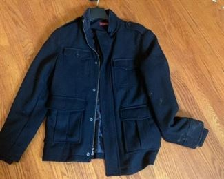 #52	Merona Black wool men size medium jacket 	 $20.00 			
