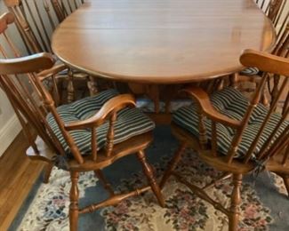 Maple table and 6 chairs