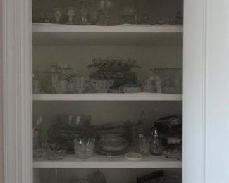 Closet of clear glassware