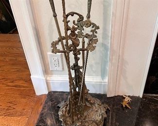 Brass dog decorated tools