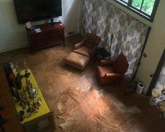 Rawhide rug from above