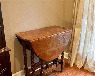 SOLD ONLINE Antique Barley Twist Gate Leg Table $425