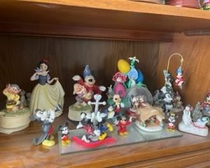 Schmid Snow White and Dopey and Grumpy music boxes; Hallmark Disney