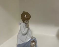 Lladro - Angel Watching Over Baby Jesus - Retired