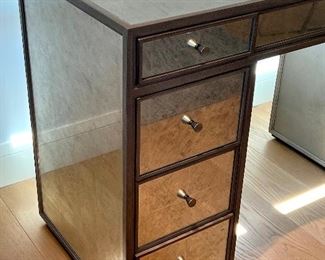 Restoration Hardware Delaney Mirrored Desk in good condition with light wear. Measuring 50" x 20" x 30.5"